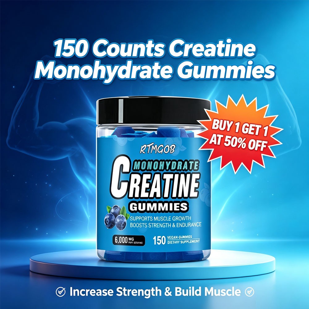 150 Counts Creatine Monohydrate Gummies Increase Strength and Build Muscle NEW!
