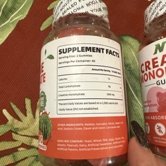 Noavii Creatine Monohydrate Gummies Watermelon Sugar Free 180 count 2027