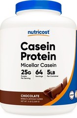 Nutricost Casein Protein Powder 5lb Chocolate – 100% Micellar Casein