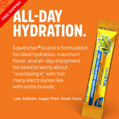 Sqwincher Zero Qwik Stik, Orange, Sugar Free, Low 0.11 Ounce (Pack of 50)