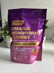 VYHTHY Creatine Monohydrate Gummies 5000mg Strawberry 60 Count Sugar Free New
