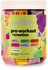 Wellah Pre-Workout + Creatine (Variety Pack) 20 Stick Packs, 6 Flavors