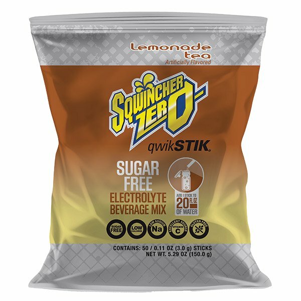 Sqwincher Qwik Stik Sugar Free Electrolyte Hydration Drink Mix LEAMONADE TEA 50