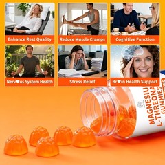 Magnesium L-threonate Gummies 1000mg for Kids & Adults, High Absorption