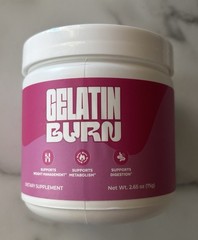 6 Gelatin Burn Dietary Supplement Powder 30 Servings 2.65 oz Metabolism Support
