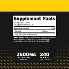 PrimaForce L-Citrulline 2500mg, 240 Tablets, 120 Servings