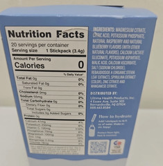 2x 9/26 Ultima Replenisher Electrolyte Hydration Drink Mix, Blue Raspberry, 20 S