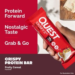 Quest Nutrition Crispy Protein Bar, Fruity Cereal 12 Count (Pack of 1)