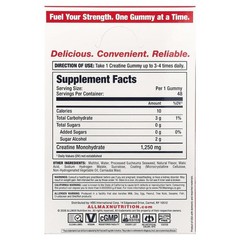 Creatine Gummies, Tropical Fruit Punch, 1,250 mg, 6 Bags, 8 Gummies Each