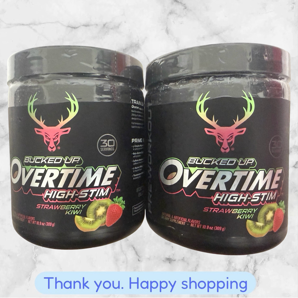 2X BUCKED UP CLASSIC High-Stim Strawberry Kiwi PRE-WORKOUT 30 SERVINGS Each NEW