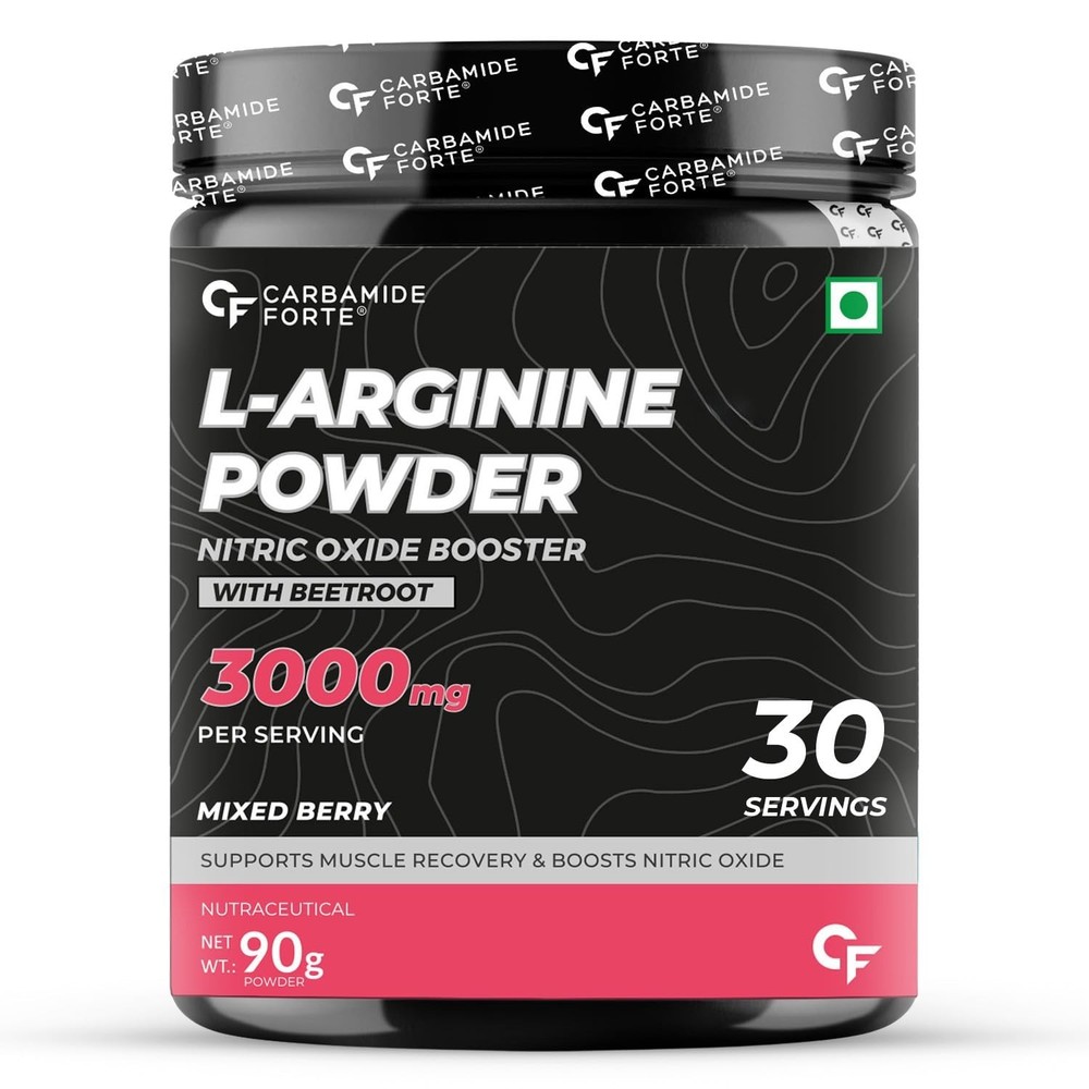 L Arginine Supplement 3000mg | Pre-workout For Unisex – Mix Berry Flavour – 90g