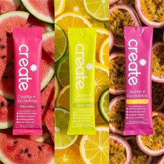 Create Wellness Creatine +Electrolytes Mix Monohydrate Stick Packs NSF Certified