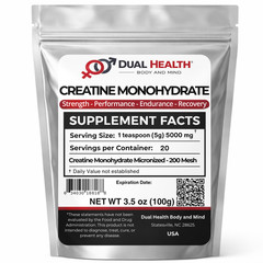 Creatine Monohydrate 200 Mesh (5g) Pure Dual Health Bulk Supplements Strength