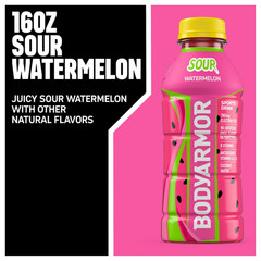 BODYARMOR Sports Drink, Sour Watermelon, 12-Pack of 16 Fl Oz Hydration Bottles