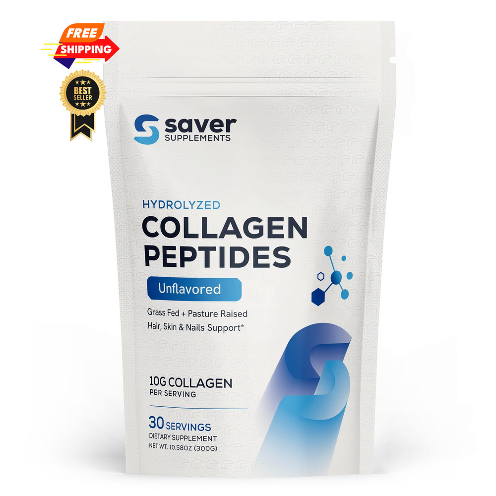 Saver Supplements Collagen Peptides Powder, 10.58 Ounce (Pack of 1)