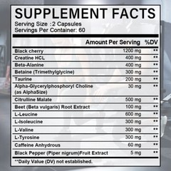 Creatine Monohydrate with Black cherry-Muscle Growth-Strength,30/60/120Capsules