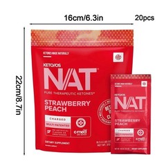 Pruvit Keto OS NAT Strawberry Peach Charged Ketones 20 Packs