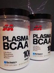 2 Tubs MuscleTech Plasma BCAA, Blue Raz, 30 Serv, Fast Absorption, 05/2028✨️