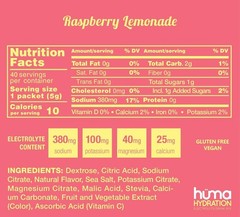 30 Pack HUMA Electrolyte Drink Mix – All-Natural Hydration for Sports & Exercise
