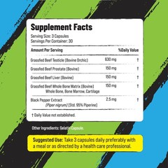 Grass Fed Beef Organ Supplement for Men – Male Optimization Pills – 90 Count