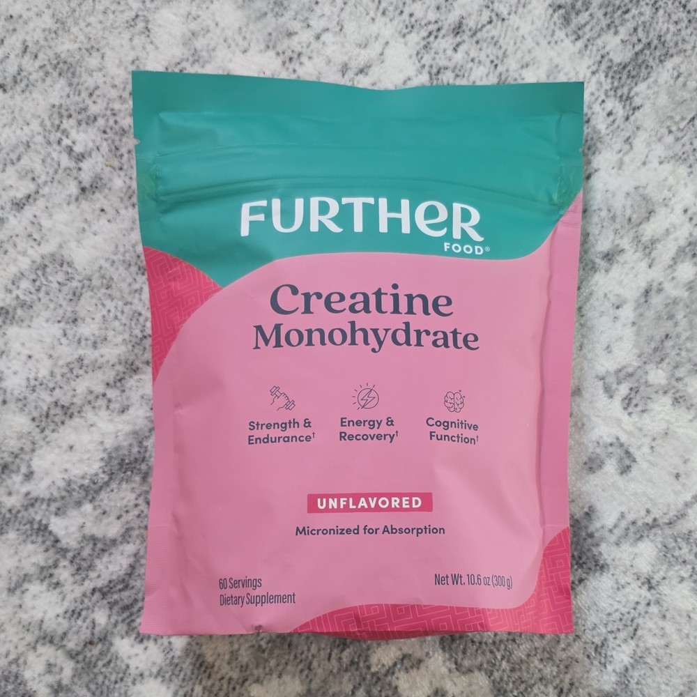 Further Food Creatine Monohydrate Unflavored Powder 10.6 oz 60 Servings Exp 09/…
