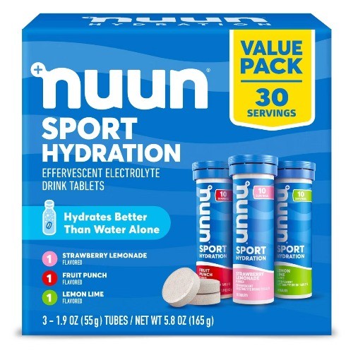 nuun Hydration Sport Drink Dissolving Vegan Tablets – Variety Pack – 5.8oz/30ct