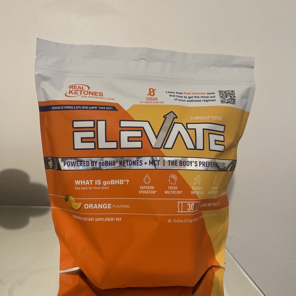 MCT & BHB Exogenous Elevate Ketones 30 Drink Mix Packets (orange Flavor) New