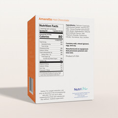 NutriWise Amaretto Hot Chocolate, High Protein Drink, Low Calorie, Low Sugar 7ct