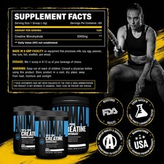 Animal Creatine Monohydrate Powder — 300g (Pack of 1), Unflavored