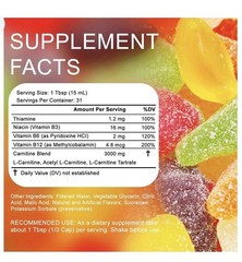 L-Carnitine Liquid 3000mg Sour Gummy Worm – Energy & Metabolism Support 16oz