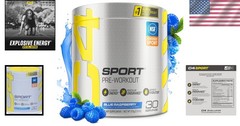 30 Servings of Sugar-Free Blue Raspberry Pre-Workout | NSF Certified for Sport