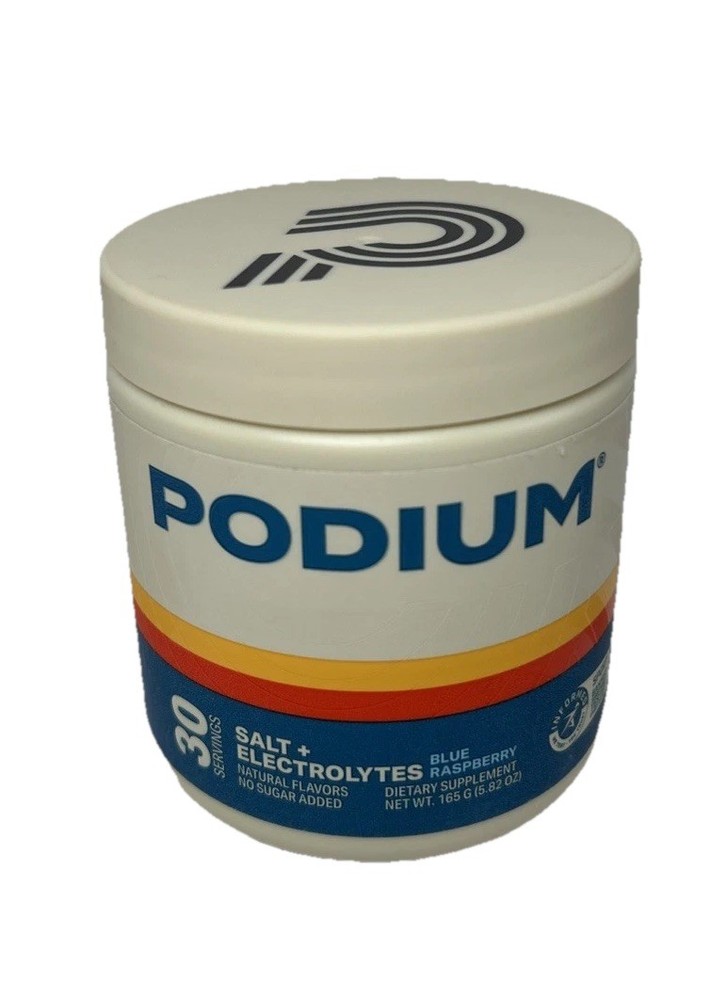 New Podium Hydration + Electrolytes Energy Drink Blue Raspberry 30 Serv. Exp8/27