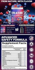 KUKALY Creatine Monohydrate Gummies 8000mg, 120 Count, Blueberry Raspberry