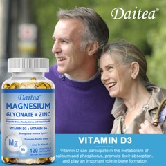 Magnesium Glycine Chelated Iron + Zinc | 500 Mg | Immune & Muscle Support Caps