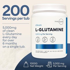 200 Servings L Glutamine 5000mg – & Gluten-Free