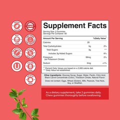 High Potency Potassium Gummies for Adults ~ Powerful Potassium Supplement Gummy