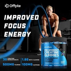 PRE WORKOUT GUMMIES FOR MEN, WOMEN CHEWABLE SUGAR FREE PREWORKOUT ENERGY GUMMIES