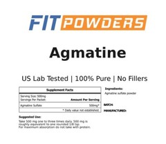 Agmatine Sulfate Powder 100 Grams – 100% Pure US Lab Tested: with Dosage Scoop