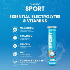 nutrazul Sports Effervescent Tablets, Electrolytes & 7 Vitamins & Minerals,…