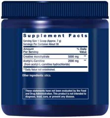 Creatine + Acetyl-L-Carnitine Energy Plus Life Extension 5000 mg Ex 10/26 Sealed