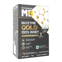 MuscleBlaze Biozyme Gold 100% Whey Protein Powder Sweetened Chocolate 5x35g
