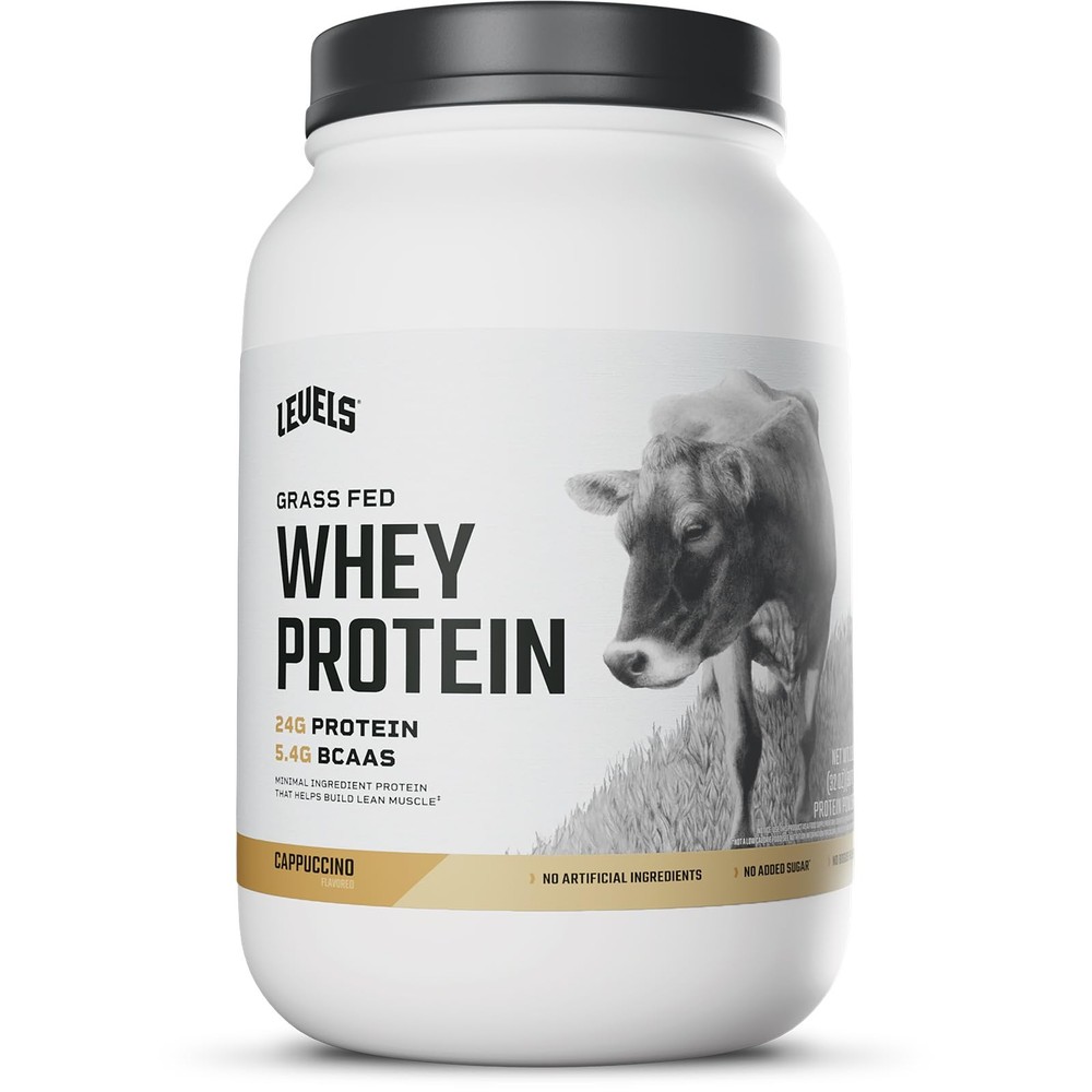 Levels Grass Fed Whey Protein Powder No Artificials 24G of Protein Cappuccino…