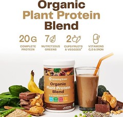 Amazing Grass Organic Plant Protein – NO SUGAR -18 Serv- Chocolate Peanut Butter