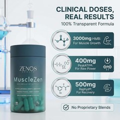 Zenos Health MuscleZen Muscle Builder for Men – ATP Supplements for Strength …
