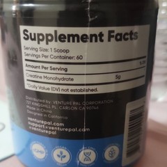 Venture Pal Creatine Monohydrate Powder Unflavored 10.6 oz Vegan Non GMO 5g Dose