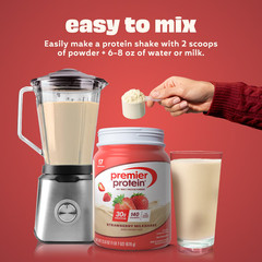 Premier Protein 100% Whey Protein Powder,Strawberry Milkshake,30g Protein,17 ser