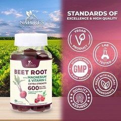 Beet Root Supplement Gummies – Superfood with Beetroot Extract Powder with Vitam