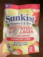 SUNKIST COLLAGEN + HYDRATION STRAWBERRY LEMON ELECTROLYTE DRINK MIX 20 PACKS Z5