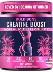 Bold Buns Creatine for Women – Supplement with 12.7 Ounce (Pack of 1), White