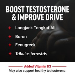 Force Factor Test X180 Gummies Testosterone 60 Count (Pack of 1), Black